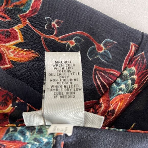 Catherines Button Up Shirt Top Womens Plus Size 2X Blue Floral Print 3/4 Sleeve - Picture 5 of 7